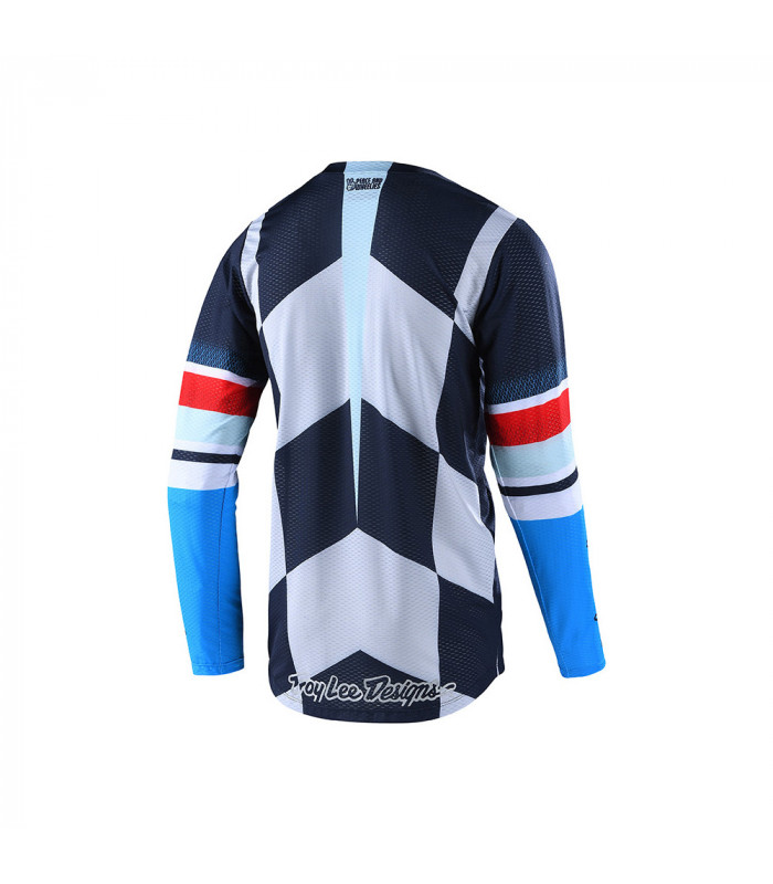 Maillot Troy Lee Desings GP Air  Warped bleu/rouge rouge TLD Officiel Motocross VTT BMX