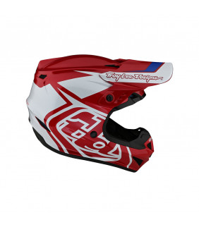 Casque Motocross Troy Lee Designs GP Polyacrylite Overload rouge/blanc  ECE TLD