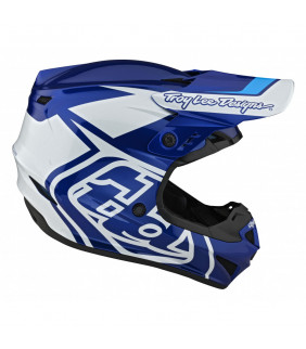 Casque Motocross Troy Lee Designs GP Polyacrylite Overload bleu/blanc  enfant TLD