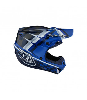 Casque Motocross Troy Lee Designs SE4 polyacrylite Warped bleu  ECE TLD