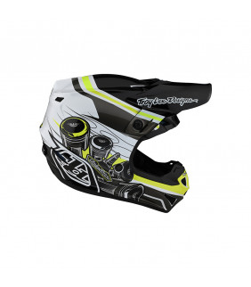 Casque Motocross Troy Lee Designs SE4 polyacrylite Skooly noir/jaune  ECE TLD