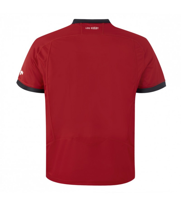 Maillot De Rugby Lyon LOU Domicile - Noir Et Rouge, 100% Polyester Recyclé, Coupe Performante
