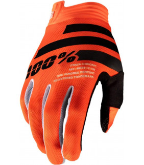 Gant Itrack 100% glove orange/noir -  Officiel Motocross