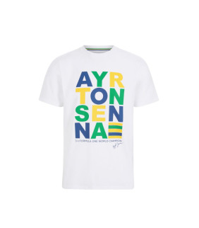 T-shirt Ayrton Senna Flag Motorsport Officiel Formula 1