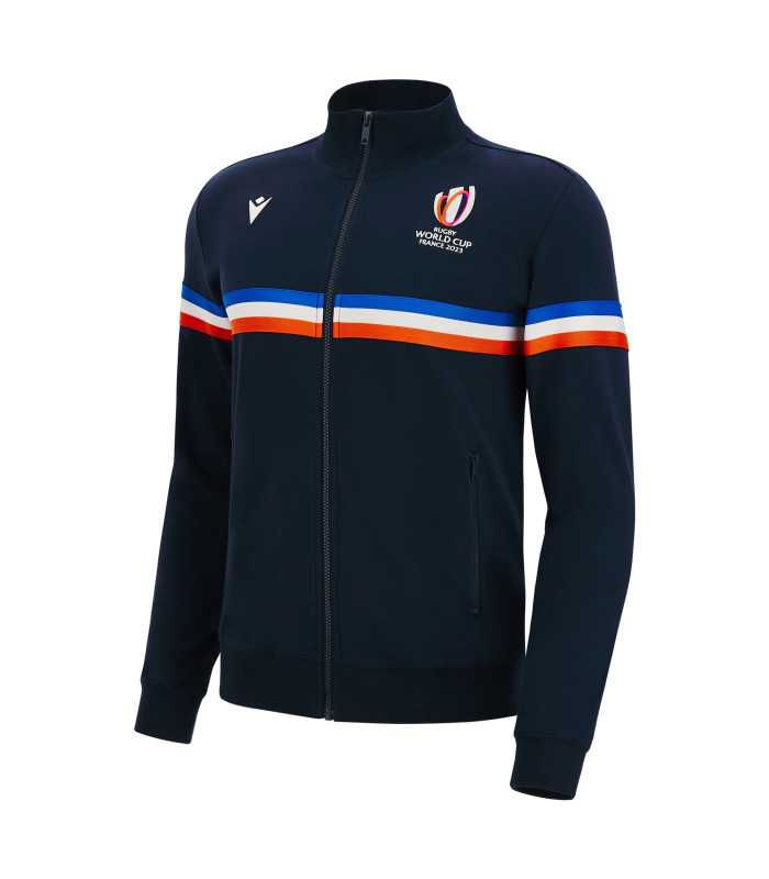 Sweat-shirt Zip Macron Adulte Rugby France World Cup 2023 Officiel