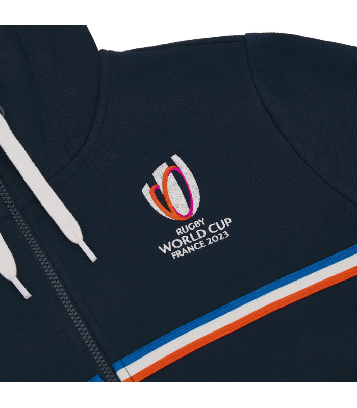 Sweat a Capuche Zip Macron Adulte France Rugby World Cup 2023 Officiel