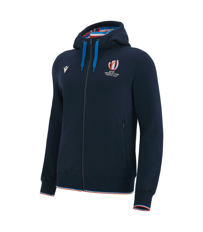 Sweat a Capuche Zip Macron Adulte Rugby World Cup 2023 Officiel