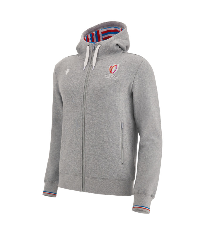 Sweat a Capuche Zip Macron Adulte Rugby World Cup 2023 Officiel