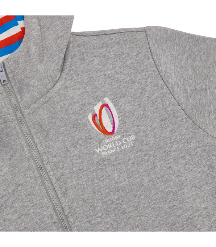 Sweat a Capuche Zip Macron Enfant Rugby World Cup 2023 Officiel