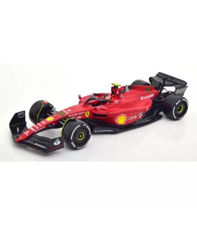 Voiture 1/18 Bburago Ferrari F1-75 Officiel Formule 1 Carlos Sainz 55