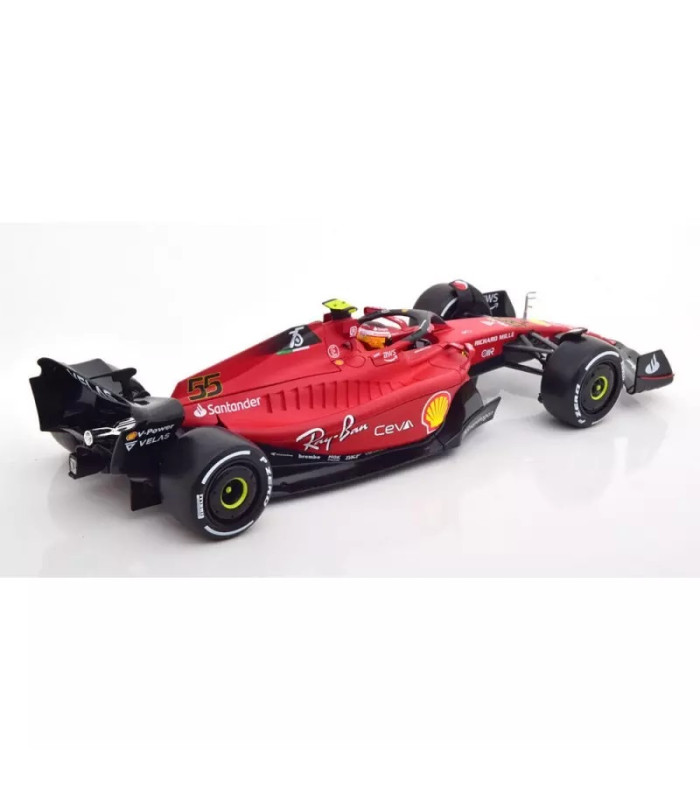 Voiture 1/18 Bburago Ferrari F1-75 Officiel Formule 1 Carlos Sainz 55