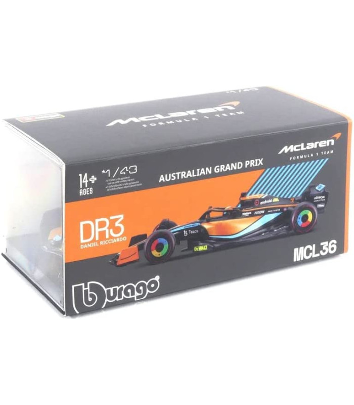 Voiture 1/43 Bburago McLaren MCL36 Officiel Formule 1 Daniel Ricciardo 3