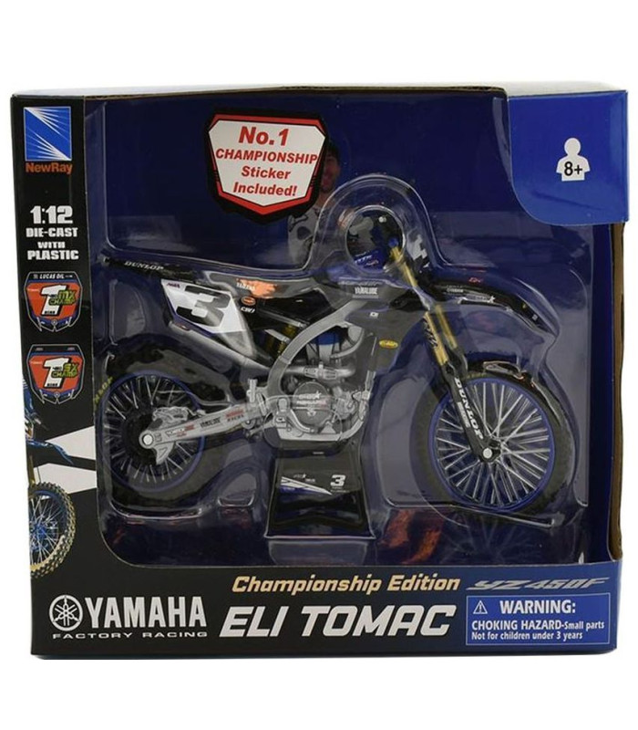 Moto Miniature Eli Tomac 3 YZ450F 1:12 Scale Yamaha Factory Race Team Replica New Ray