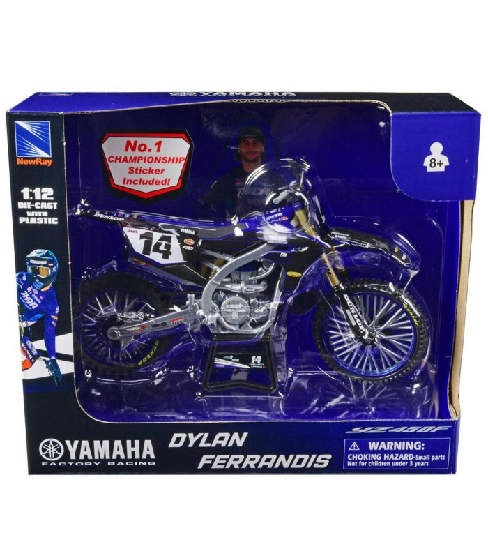 Moto Miniature Dylan Ferrandis 14 YZ450F 1:12 Scale Yamaha Factory Race Team Replica New Ray
