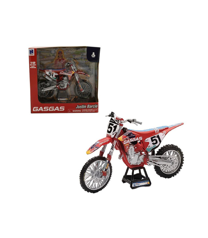 Moto Miniature Justin Barcia 51 MC 450F 1:12 Scale Gasgas Factory Race Team Replica New Ray