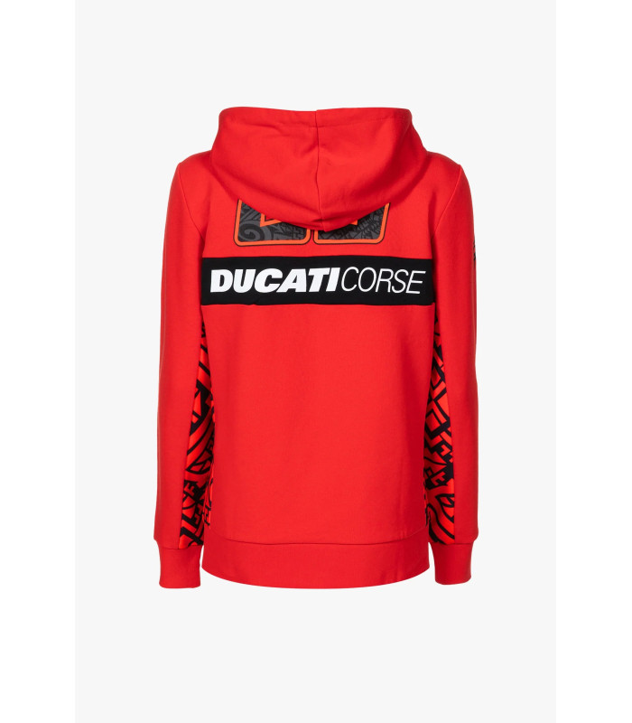 Sweat a capuche Zip Femme Francesco Bagnaia 63 Ducati Corse Officiel MotoGP