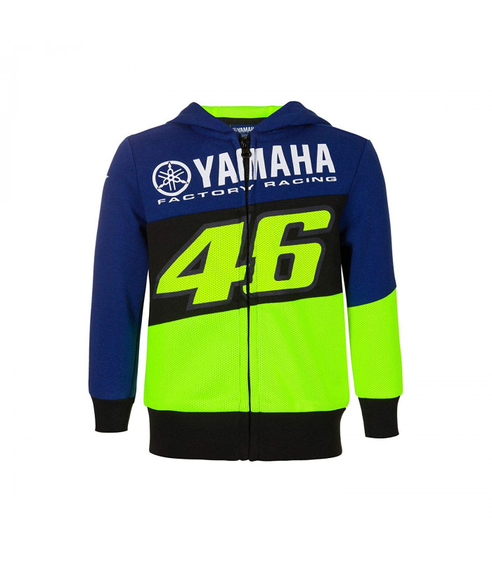 Sweat à Capuche Zip Enfant VR46 Yamaha Factory M1 Racing Officiel MotoGP Valentino Rossi