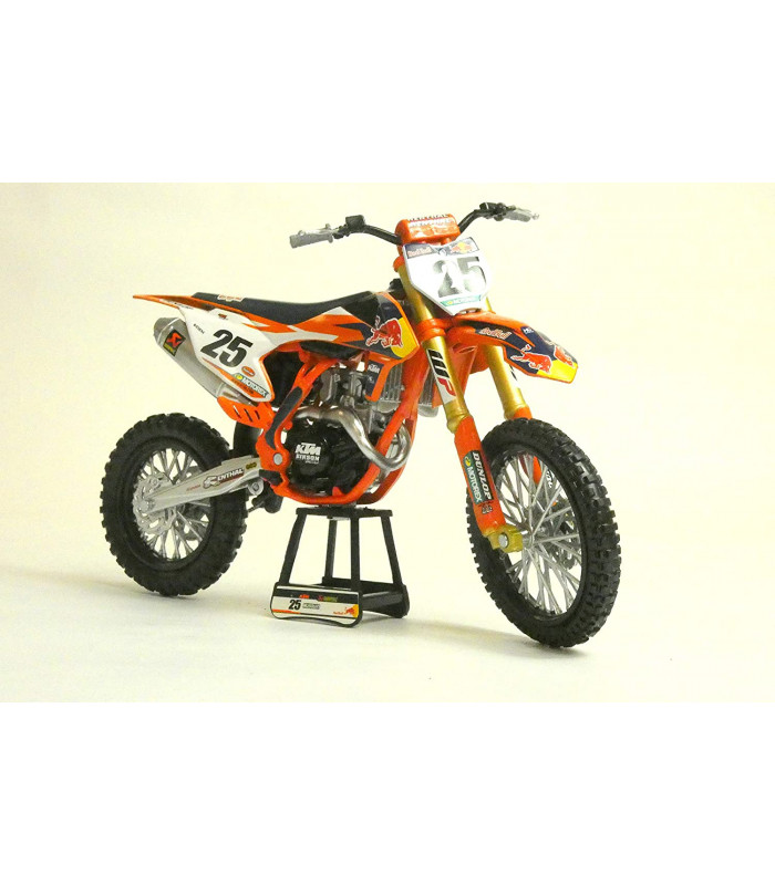 Moto Miniature New Ray KTM 450 SX-F Marvin Musquin Nr 25 Red Bull Supercross 1/10 Modell