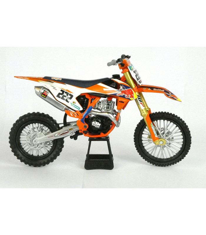 Moto Miniature New Ray KTM 450 SX-F Antonio Cairoli Nr 222 Red Bull Supercross 1/10 Modell