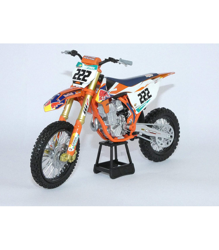 Moto Miniature New Ray KTM 450 SX-F Antonio Cairoli Nr 222 Red Bull Supercross 1/10 Modell