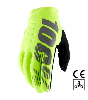 Gants 100% BRISKER CE Jaune