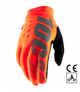 Gants 100% BRISKER CE Orange