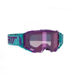 Masque LEATT Velocity 5.5 Iriz - bleu Aqua - Ecran violet Purple 78% Officiel Motocross/VTT/BMXDH