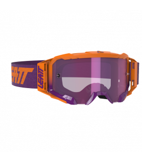 Masque LEATT Velocity 5.5 Iriz - orange Neon - Ecran violet Purple 78% Officiel Motocross/VTT/BMXDH