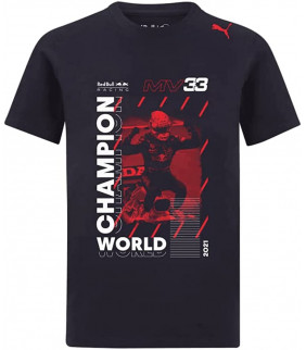 T-shirt Homme Max Verstappen Champion du monde Aston Martin Racing Formula Team RedBull Officiel F1