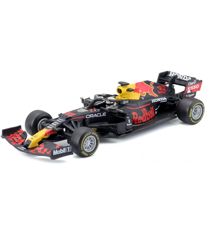 Voiture 1/43 Bburago Red Bull RB16B Signature casque Verstappen F1 Officiel Formule 1