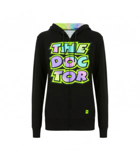 Sweat a Capuche Zip Femme VR46 The Doctor 46 Valentino Rossi Officiel MotoGP