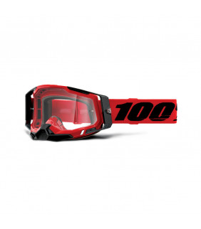 Masque Motocross 100% Percent Racecraft 2 Red - Ecran incolore
