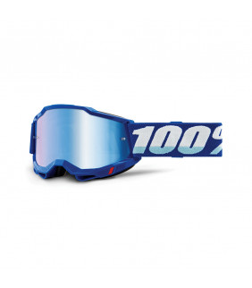 Masque Motocross 100% Percent Accuri 2 Blue - Ecran iridium bleu