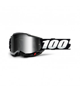Masque Motocross 100% Percent Accuri 2 Black - Ecran iridium argent