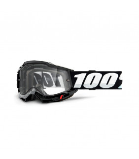 Masque Motocross 100% Percent Accuri 2 Enduro Black - Double ecran incolore