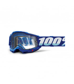 Masque Motocross 100% Percent Accuri 2 Enduro Blue - Double ecran incolore