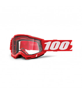 Masque Motocross 100% Percent Accuri 2 Enduro Red - Double ecran incolore