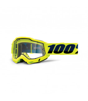 Masque Motocross 100% Percent Accuri 2 Enduro Yellow - Double ecran incolore