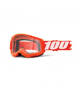 Masque Motocross 100% Percent Strata 2 enfant Orange - Ecran incolore