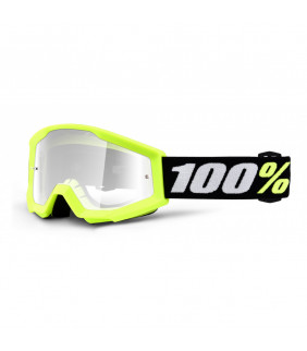 Masque Motocross 100% Percent Strata mini Yellow - Ecran incolore